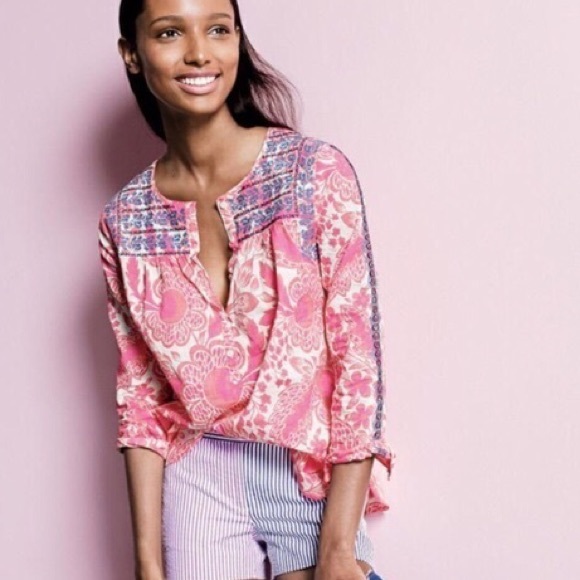J. Crew • Hot pink embroidered tunic - Picture 6 of 8